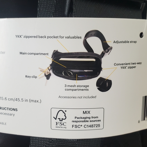 Lolë Black Teddy Fleece Belt Bag Waist Bag NWT Festival Y2K 90s Athleisure NWT - Picture 11 of 16